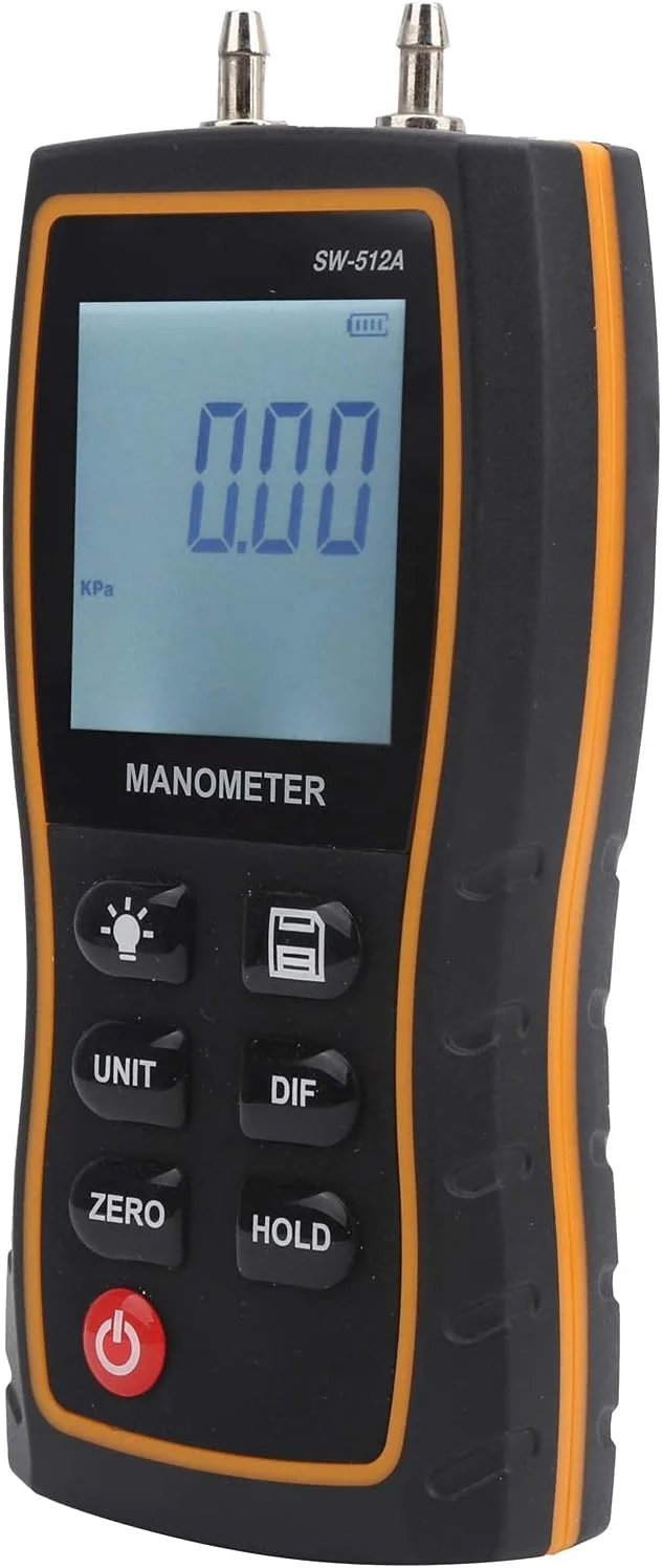 مانومتر دیفرانسیل Shhdd، فشارسنج هوا قابل حمل، تجهیزات فشار هوا با صفحه نمایش LCD برای سیستم های تهویه مطبوع