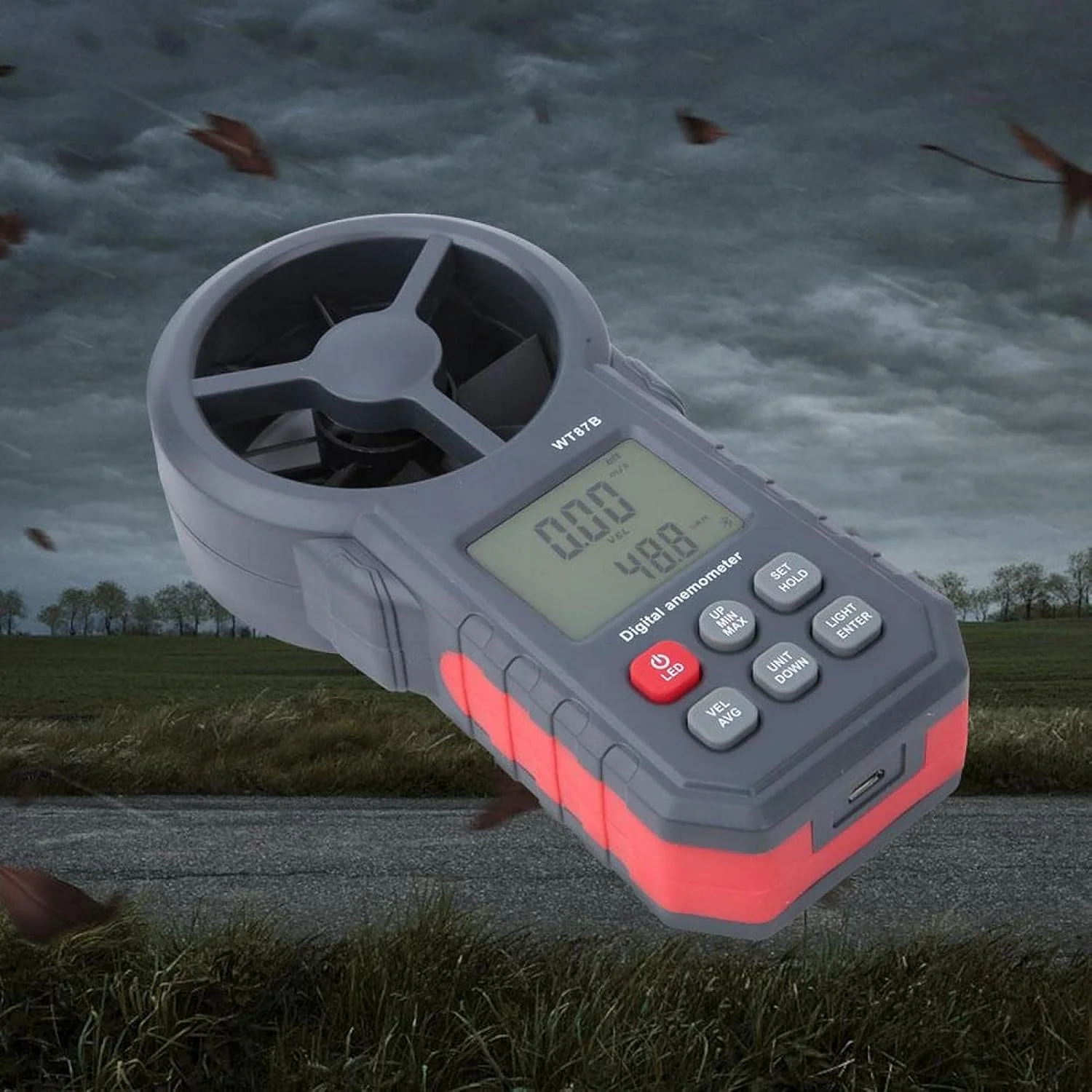 تستر سرعت باد دیجیتال Shhdd با اتصال USB و بلوتوث، مناسب برای محیط های داخلی و خارجی، تستر CFM، سرعت جریان هوا