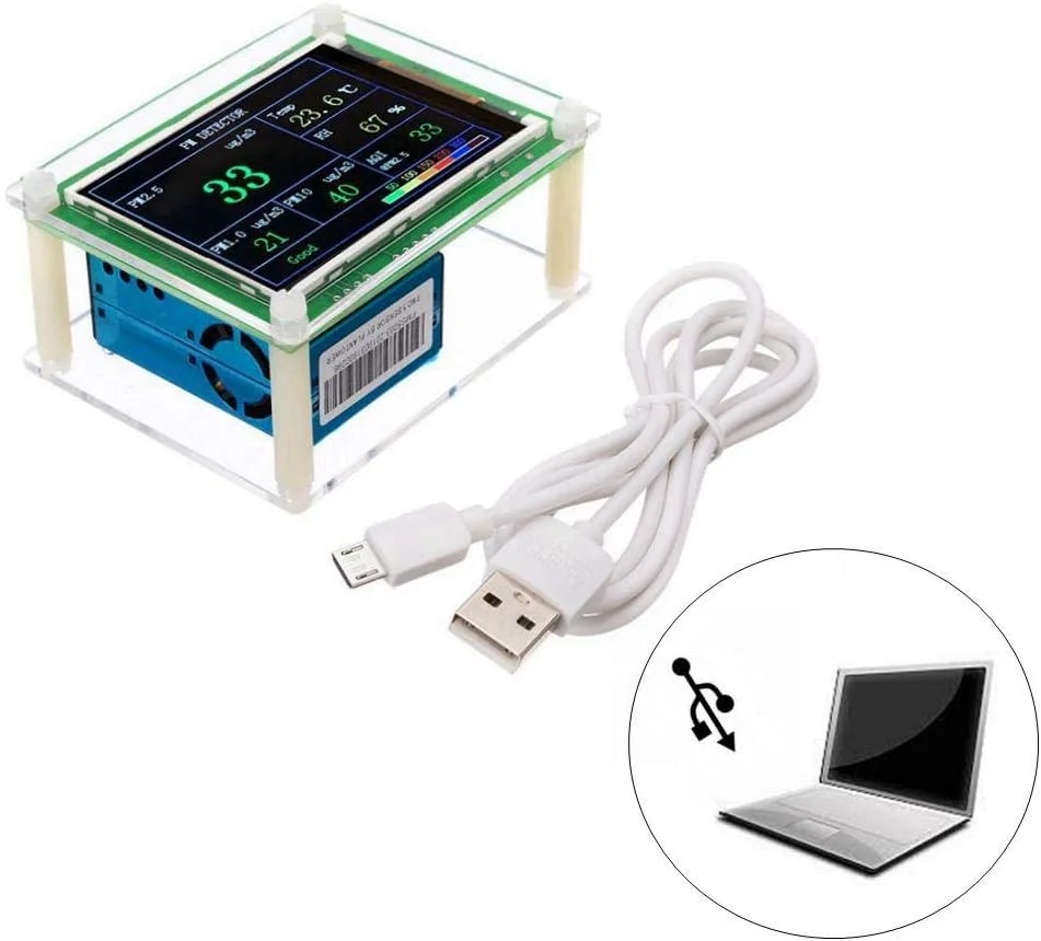 ماژول تشخیص الکترونیکی Shandongmt، ماژول آشکارساز کیفیت هوا، تستر سنسور گرد و غبار، پشتیبانی از خروجی داده، نظارت بر ابزار خودرو، خانه و دفتر PM1.0 PM2.5 PM10