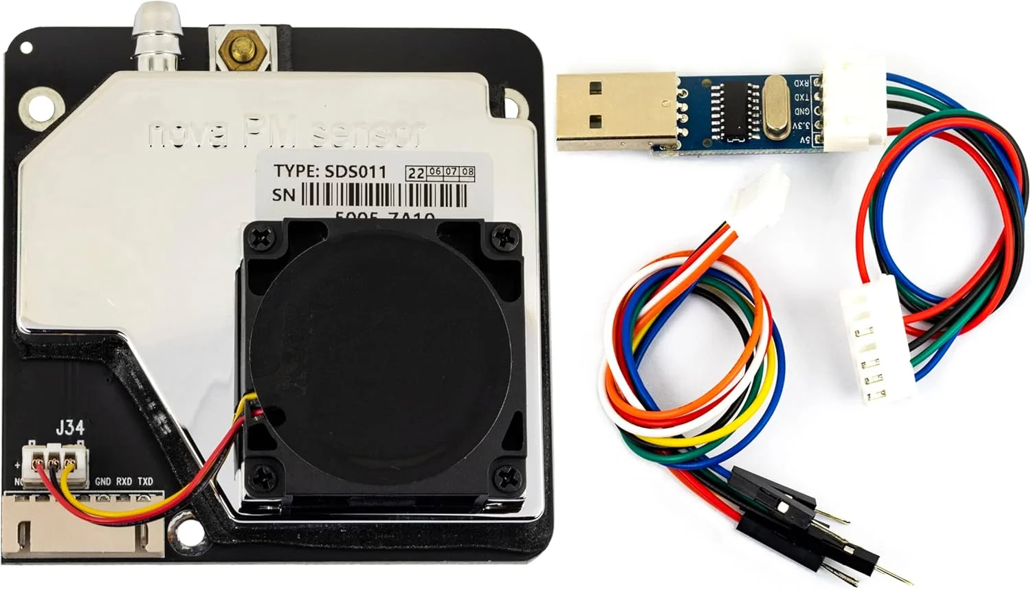 ماژول سنسور ذرات معلق SDS011 risingsaplings، ماژول تشخیص کیفیت هوای PM2.5 با دقت بالا، خروجی دیجیتال گرد و غبار فوق العاده برای آردوینو