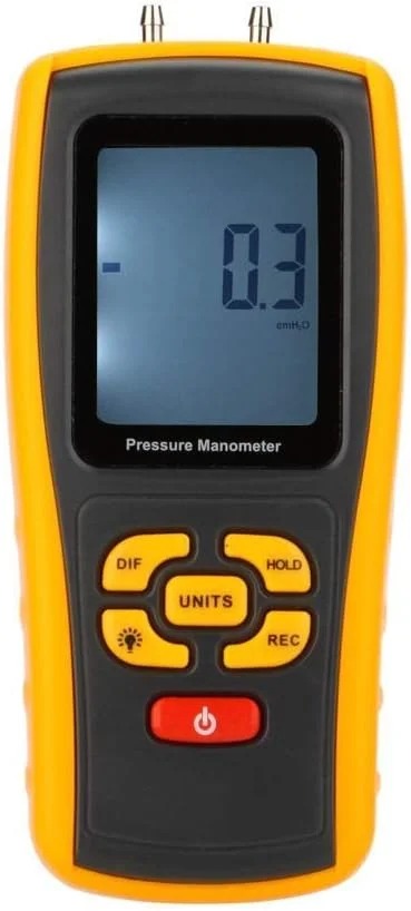 گیج فشار هوا دیجیتال Raitron GM520، نمایشگر LCD، USB، مناسب جیب، محدوده اندازه گیری 35kPa