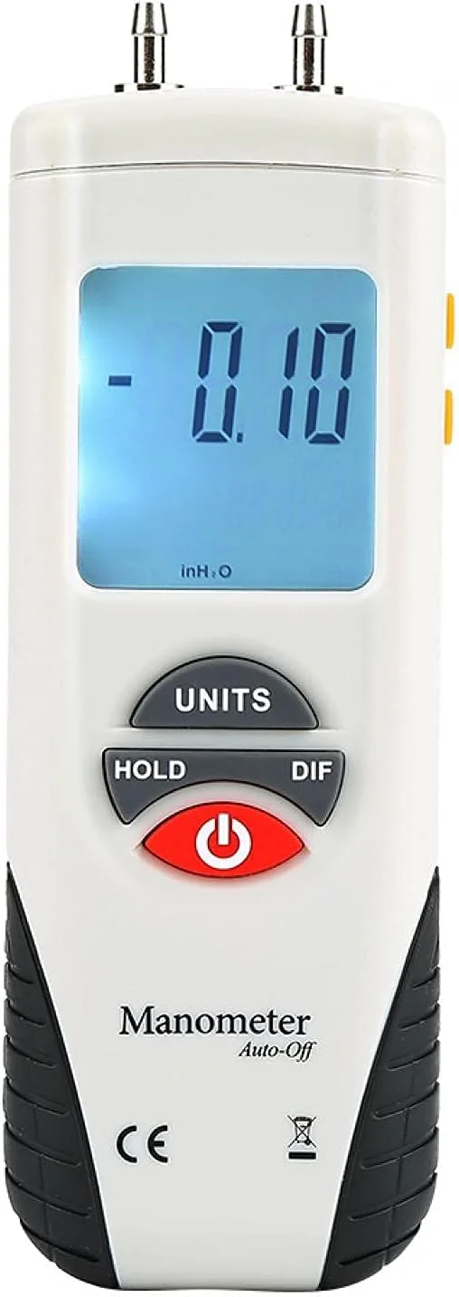 فشارسنج دیفرانسیل دیجیتال Raitron، فشارسنج دیفرانسیل دستی، مانومتر دیجیتال دستی، فشارسنج هوا، 11 واحد قابل انتخاب، ابزار