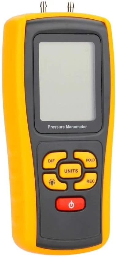 گیج فشار هوا دیجیتال Raitron GM520، نمایشگر LCD، USB، مناسب جیب، محدوده اندازه گیری 35kPa