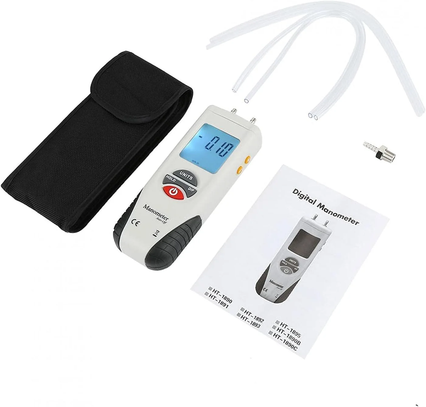 فشارسنج دیفرانسیل دیجیتال Raitron، فشارسنج دیفرانسیل دستی، مانومتر دیجیتال دستی، فشارسنج هوا، 11 واحد قابل انتخاب، ابزار