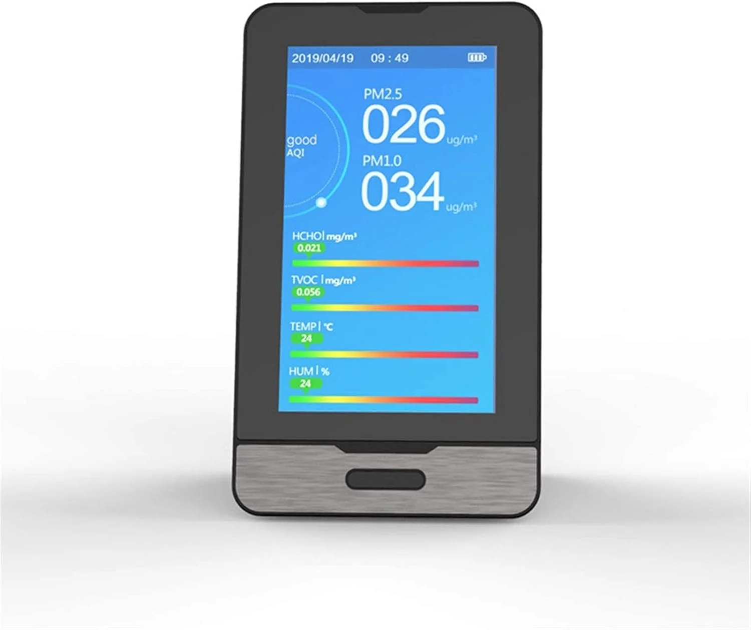 دستگاه تشخیص CO2 رایترون، قابل حمل، چند منظوره، صفحه نمایش HD، آنالیزور هوشمند کیفیت هوا برای منزل، مانیتور آلودگی هوای خانگی با ابزارهای صوتی