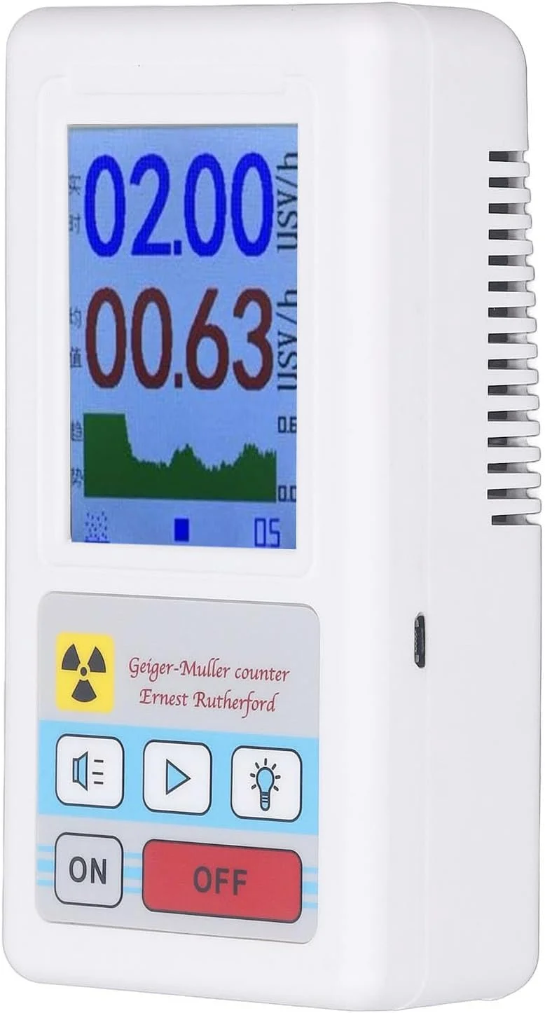 تشخیص دهنده تشعشع هسته ای TUWEI، تشخیص دهنده تشعشع شمارنده گایگر با دقت بالا و کارآمد BR 6 برای آزمایشگاه ها (سفید)