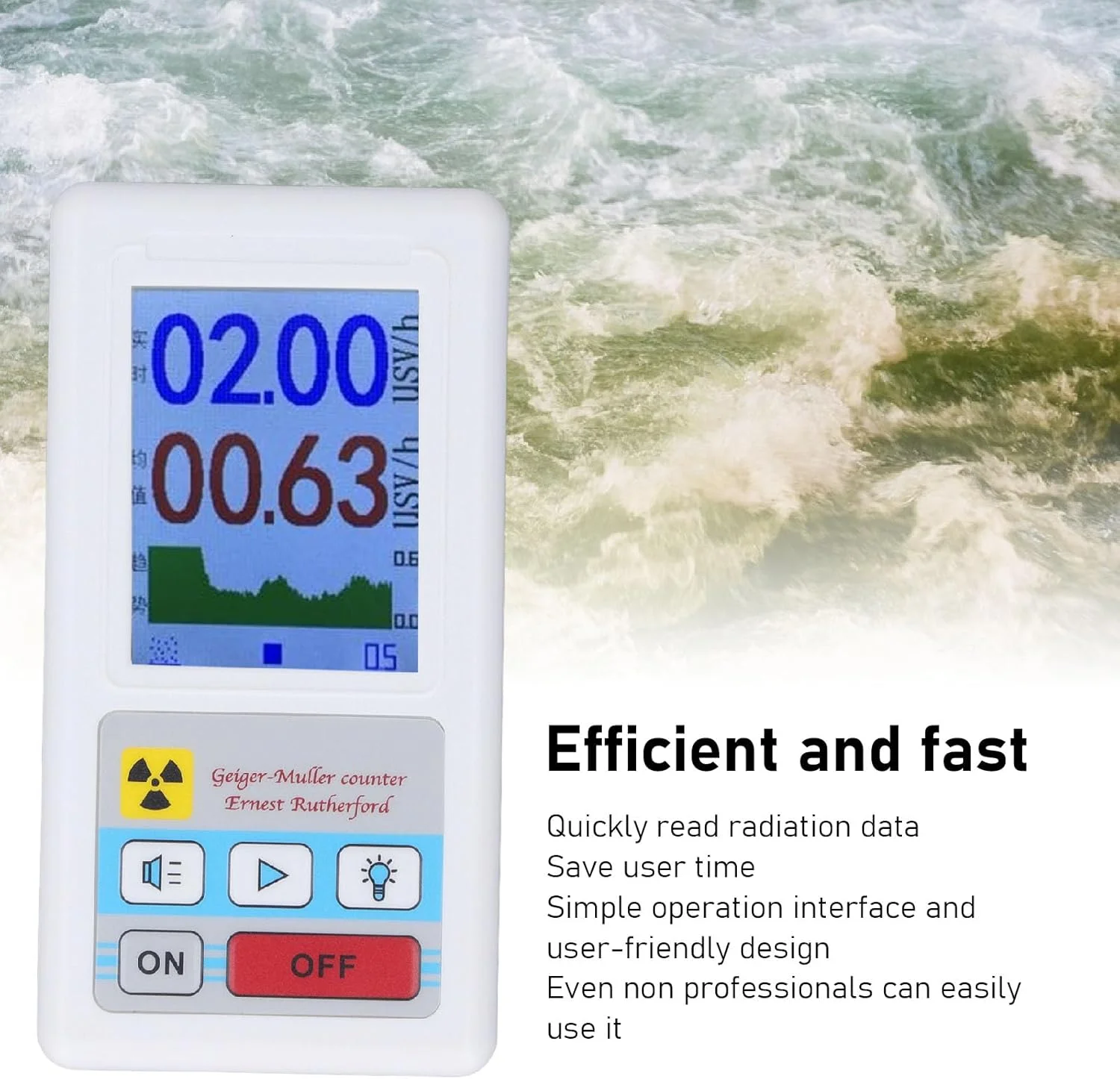 تشخیص دهنده تشعشع هسته ای TUWEI، تشخیص دهنده تشعشع شمارنده گایگر با دقت بالا و کارآمد BR 6 برای آزمایشگاه ها (سفید)