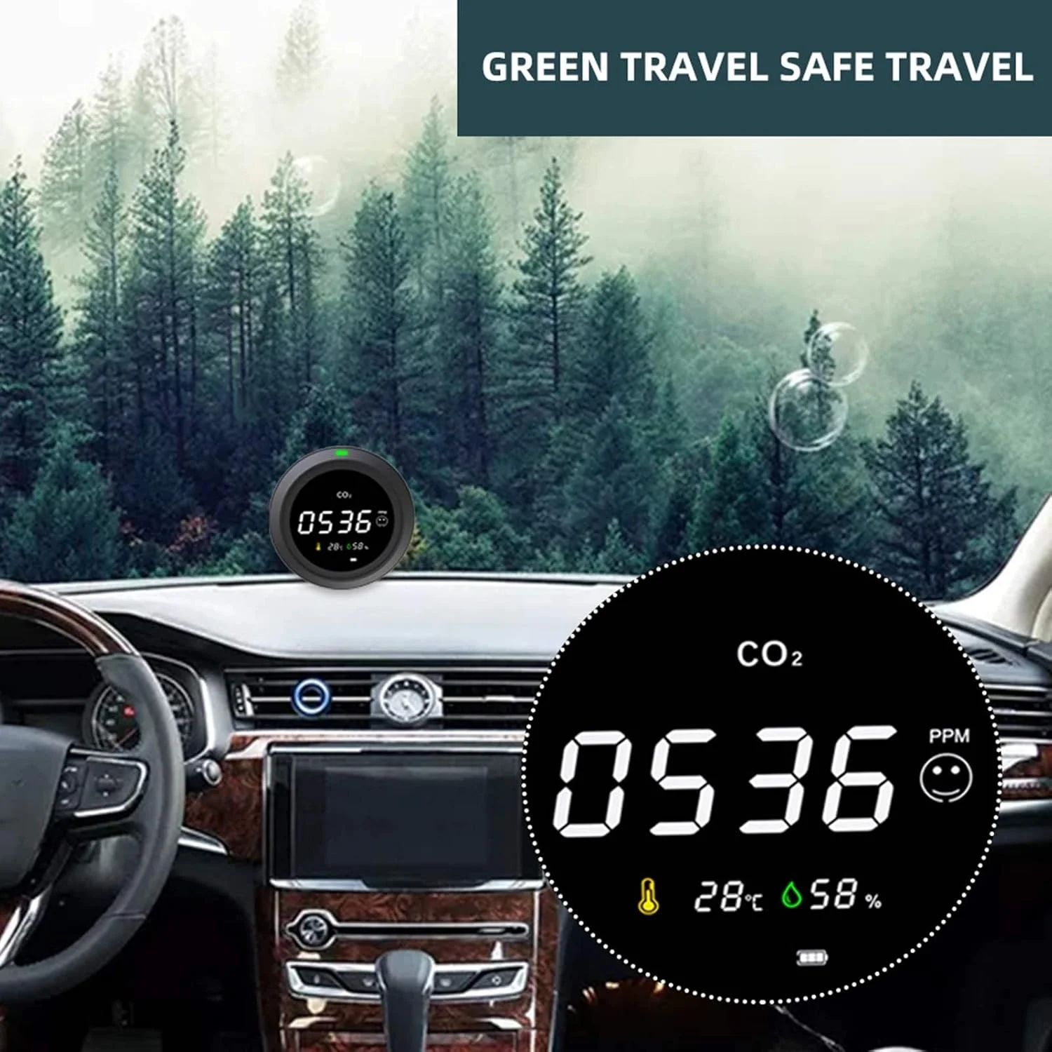 دستگاه سنجش دی اکسید کربن Raitron، آشکارساز TVOC، سنسورهای دما و رطوبت با حساسیت بالا، تستر کیفیت هوا برای خودرو و منزل