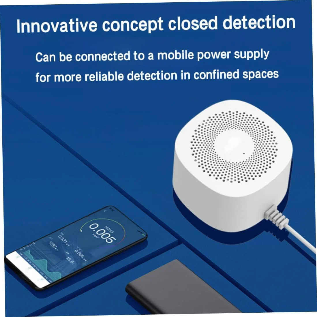 دستگاه سنجش کیفیت هوا TVOC HCHO CO2 PPM با قابلیت اتصال بی سیم و اپلیکیشن، تستر دی اکسید کربن، دستگاه سنجش کیفیت هوا