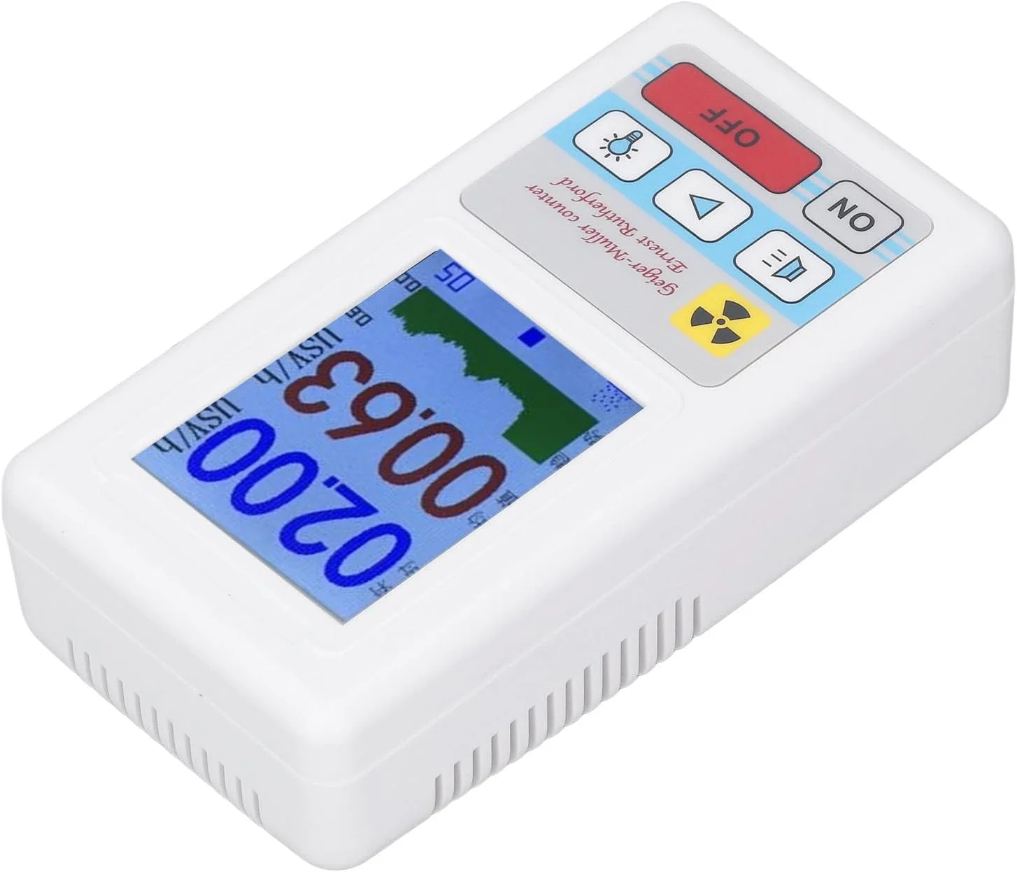 تشخیص دهنده تشعشع هسته ای TUWEI، تشخیص دهنده تشعشع شمارنده گایگر با دقت بالا و کارآمد BR 6 برای آزمایشگاه ها (سفید)