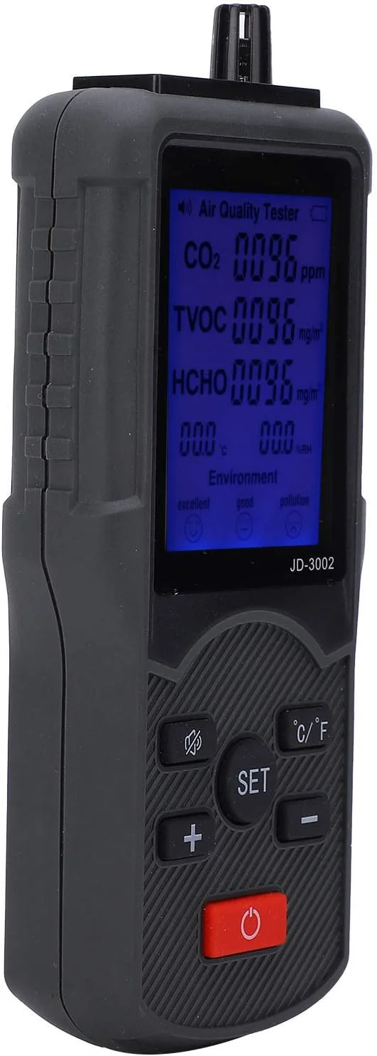 مانیتور کیفیت هوا، مانیتور کیفیت هوا داخلی CO2 TVOC رطوبت دما آشکارساز چند منظوره کیفیت هوا برای خانه، دفتر کار، مدرسه