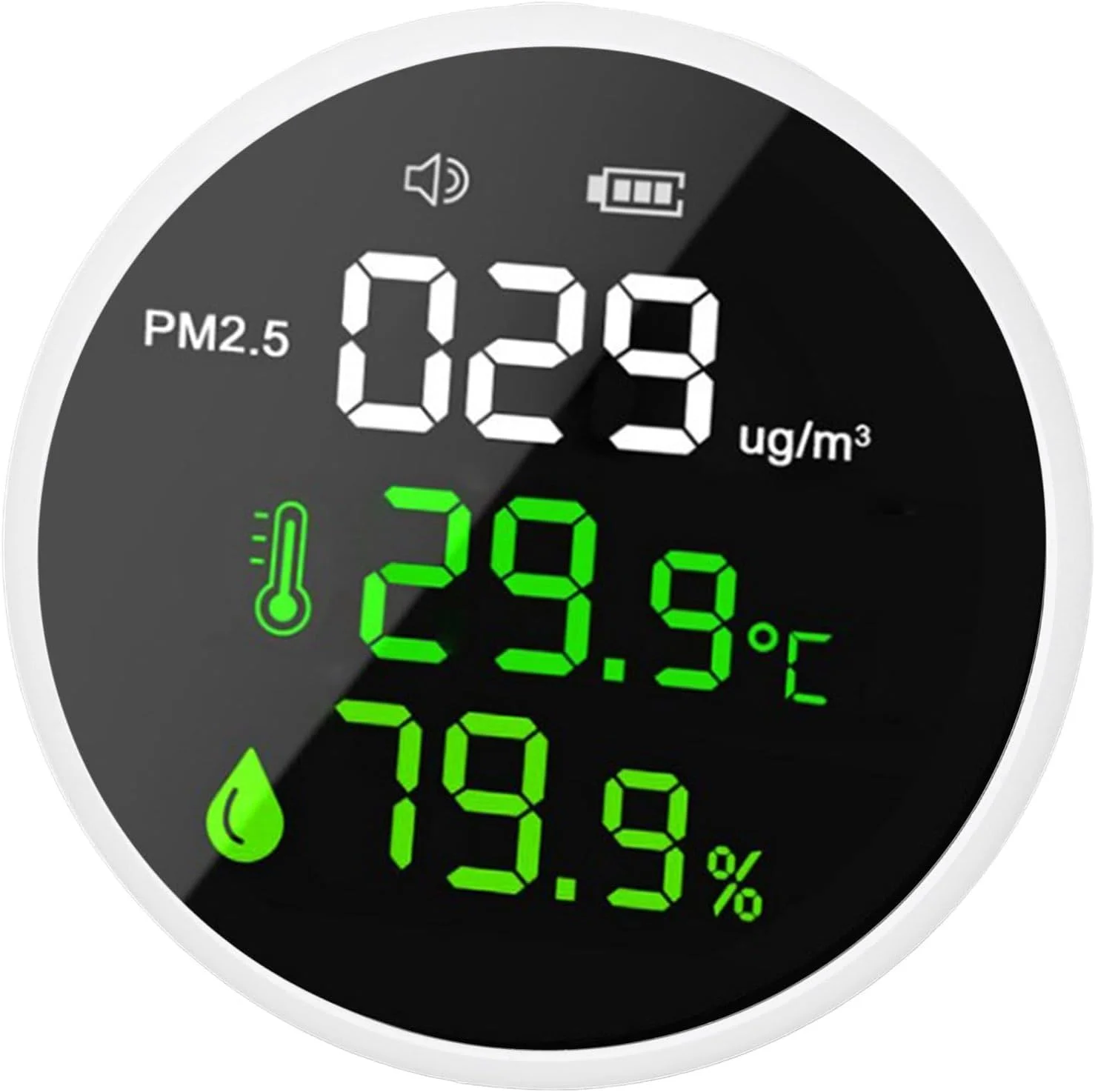 مانیتور کیفیت، آشکارساز قابل حمل هوشمند PM2.5 با تستر دما و رطوبت، برای استفاده در محیط داخلی