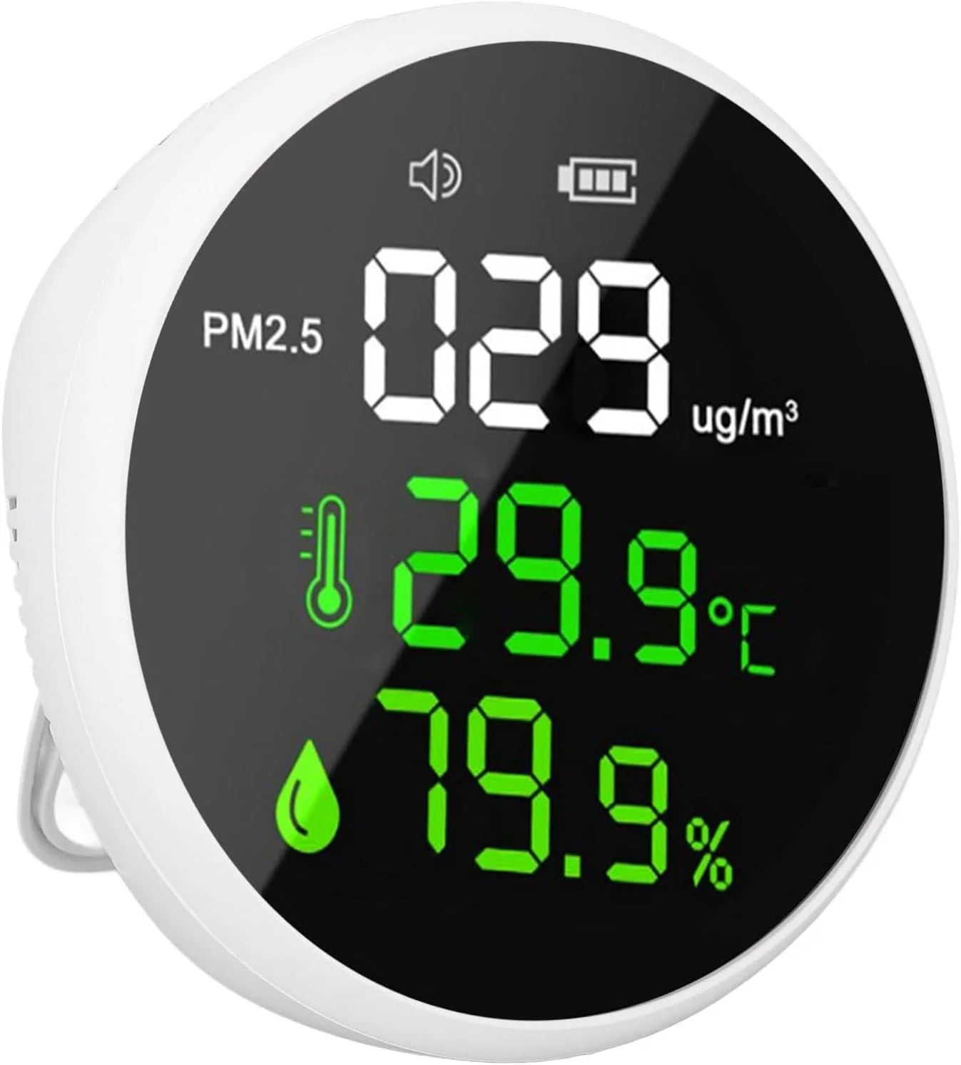 مانیتور کیفیت، آشکارساز قابل حمل هوشمند PM2.5 با تستر دما و رطوبت، برای استفاده در محیط داخلی