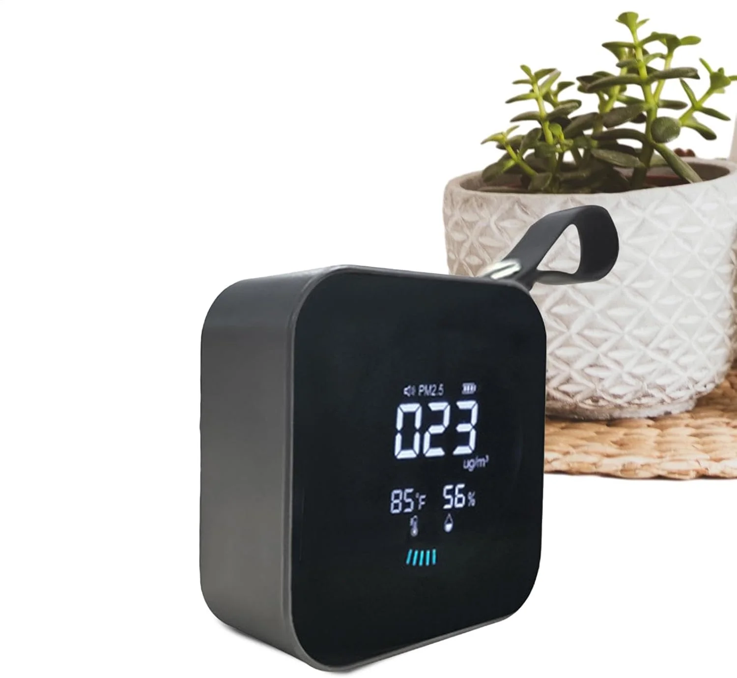 دستگاه سنجش کیفیت هوای داخلی | مانیتور کوچک و قابل حمل کیفیت هوا با شارژ Type-C و صفحه نمایش LED - رطوبت سنج و دماسنج چند منظوره برای اتاق خواب و مناطق نشیمن