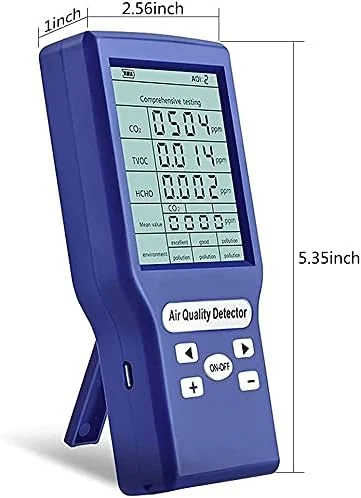 تستر عالی کیفیت هوا برای CO2 فرمالدئید Tvoc PM2.5 / PM10 آشکارساز چند منظوره گاز هوا