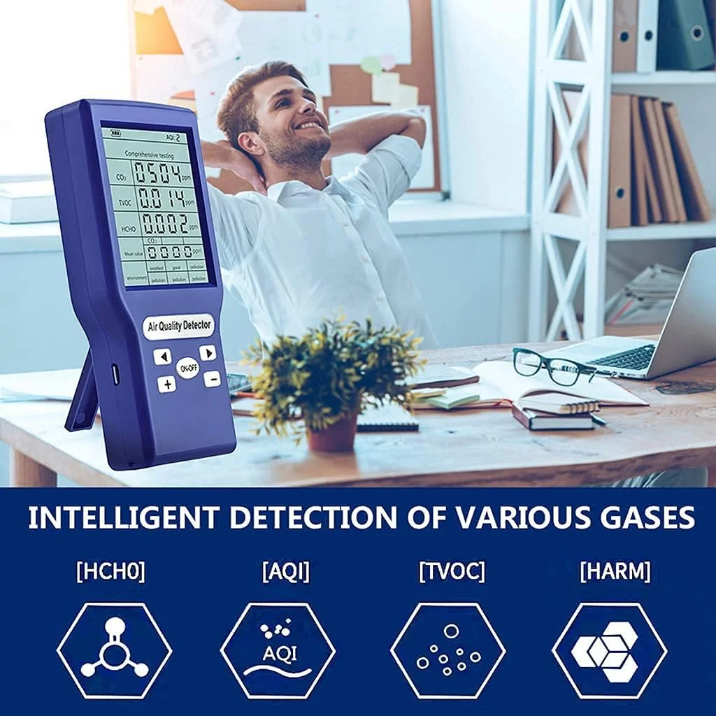 تستر عالی کیفیت هوا برای CO2 فرمالدئید Tvoc PM2.5 / PM10 آشکارساز چند منظوره گاز هوا