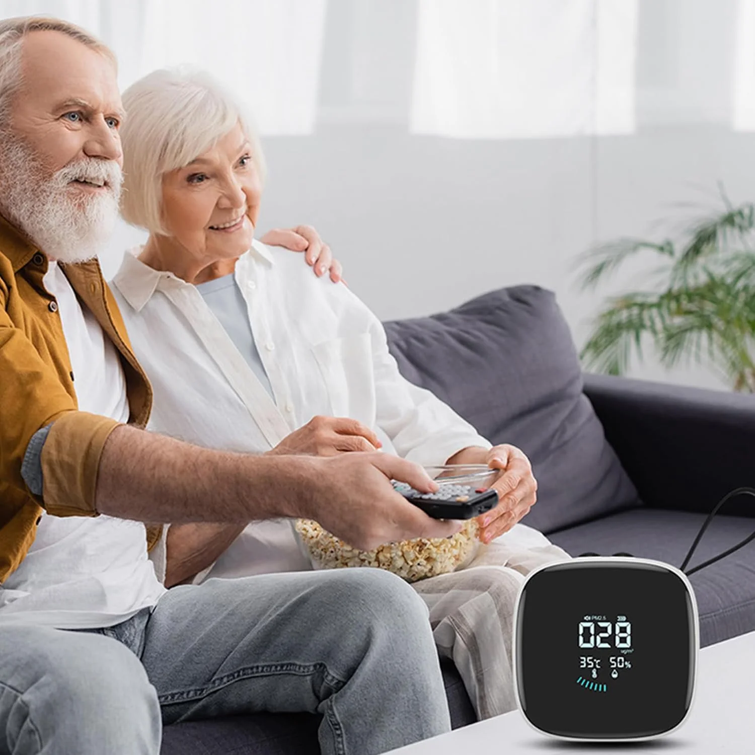 دستگاه سنجش کیفیت هوا PM2.5، ردیاب قابل حمل کیفیت هوا با نمایشگر LED، تستر رطوبت جمع و جور برای اتاق خواب، اتاق نشیمن، فضاهای خانه