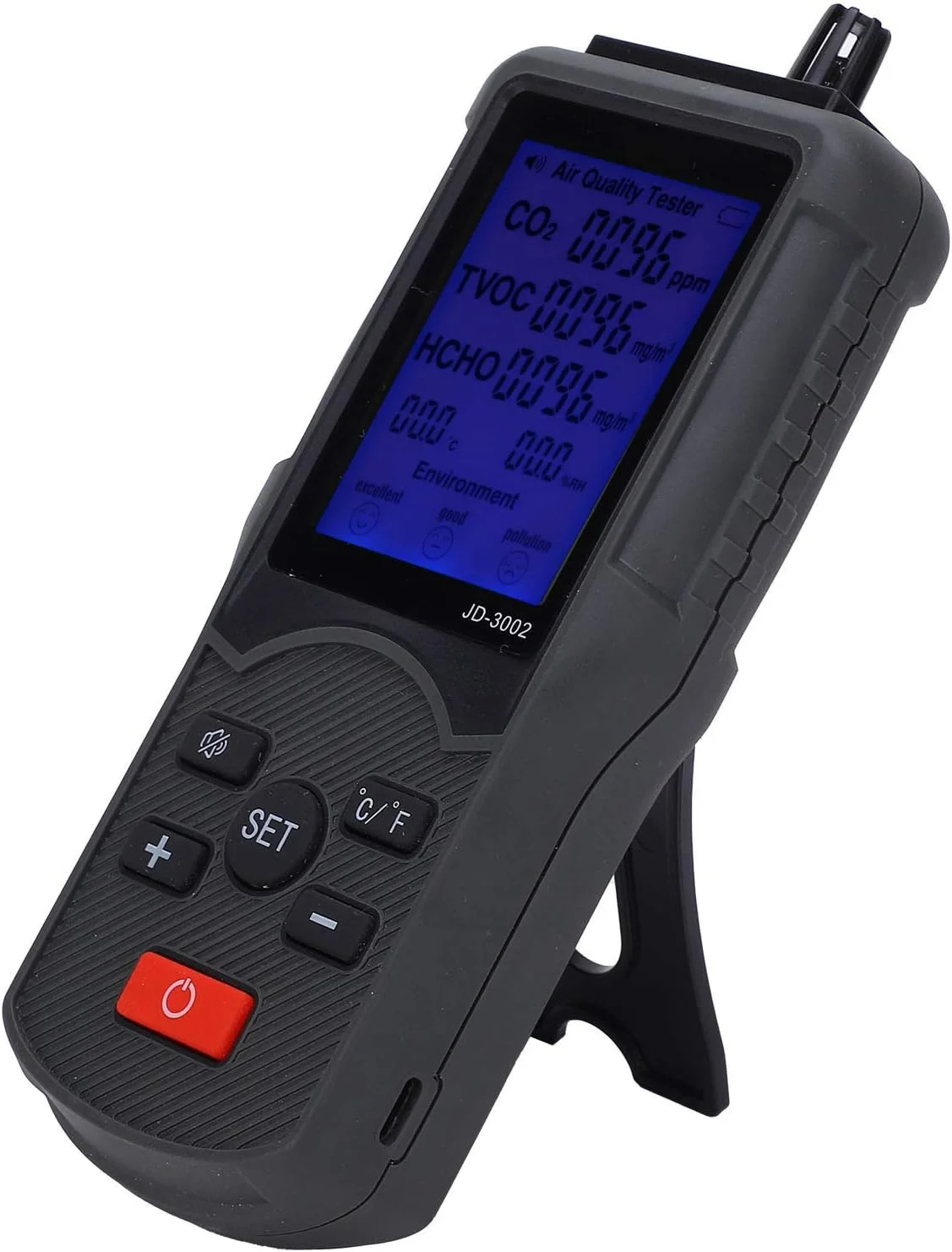 مانیتور کیفیت هوا، تستر کیفیت هوا چند منظوره برای خانه، آشکارساز دما و رطوبت CO2 TVOC، مانیتور کیفیت هوا داخلی برای خانه، دفتر، مدرسه