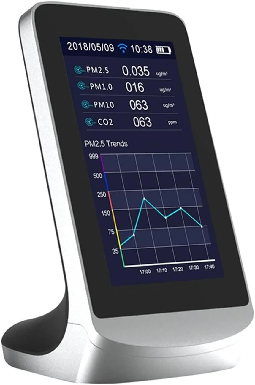 صفحه نمایش کیفیت هوا CO2 WIFI ردیاب چند منظوره هوای داخل ساختمان TVOC صفحه نمایش کیفیت گاز CO2 متر دی اکسید کربن آنالایزر USB Zeenyi (Dm72 با Wifi)