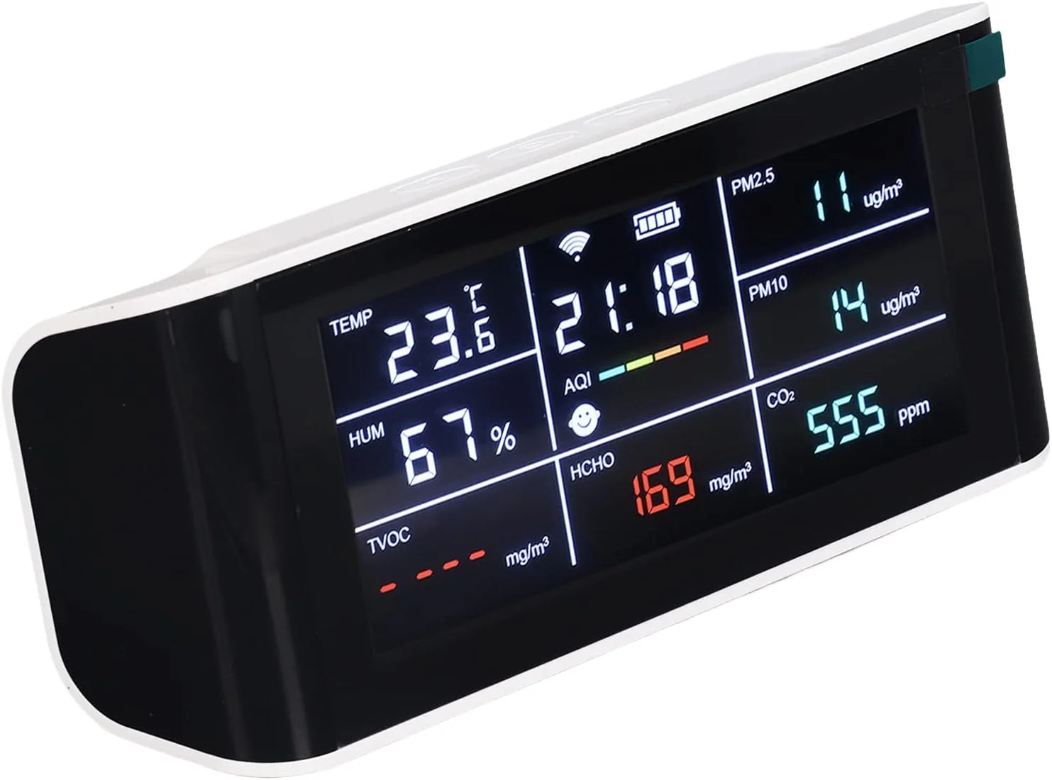 مانیتور کیفیت، مانیتور CO2 قابل حمل چند منظوره وای فای 9 در 1 با قابلیت اتصال به برنامه، برای خانه ها و انبارهای شراب