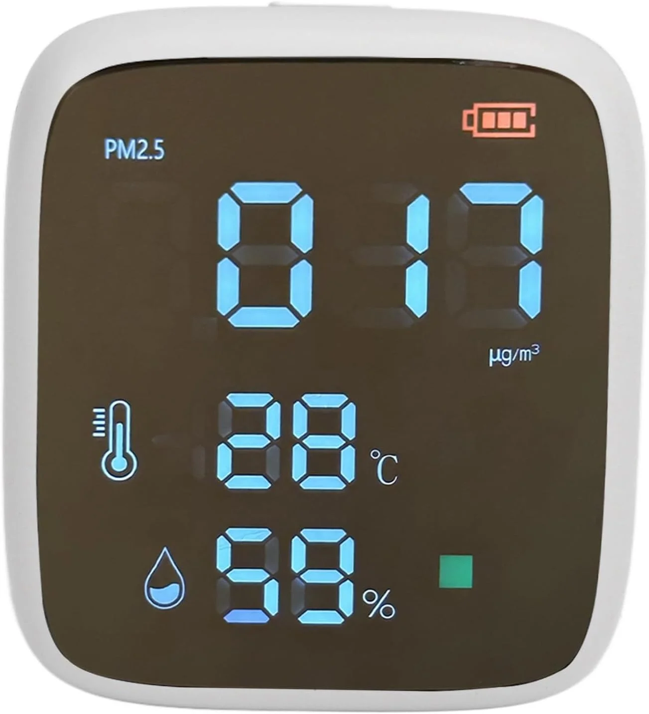 دستگاه سنجش کیفیت هوا PM2.5 خانگی، قابل حمل، با حسگر هوشمند برای خانه و دفتر کار، دارای صفحه نمایش LCD بزرگ