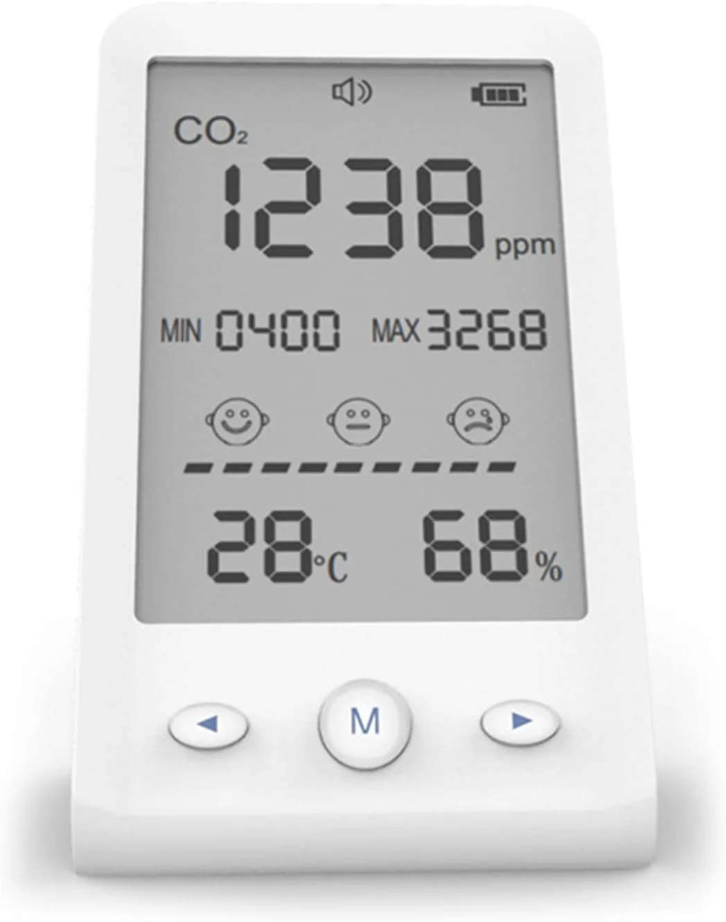 مانیتور کیفیت هوا با نمایش حداکثر/حداقل، تستر دیجیتال دی اکسید کربن، دما و رطوبت، دستگاه مانیتور CO2 برای خانه