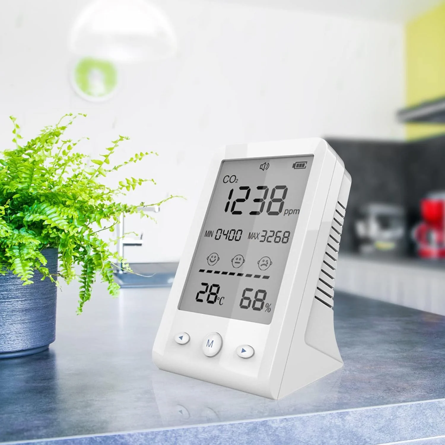 مانیتور کیفیت هوا با نمایش حداکثر/حداقل، تستر دیجیتال دی اکسید کربن، دما و رطوبت، دستگاه مانیتور CO2 برای خانه