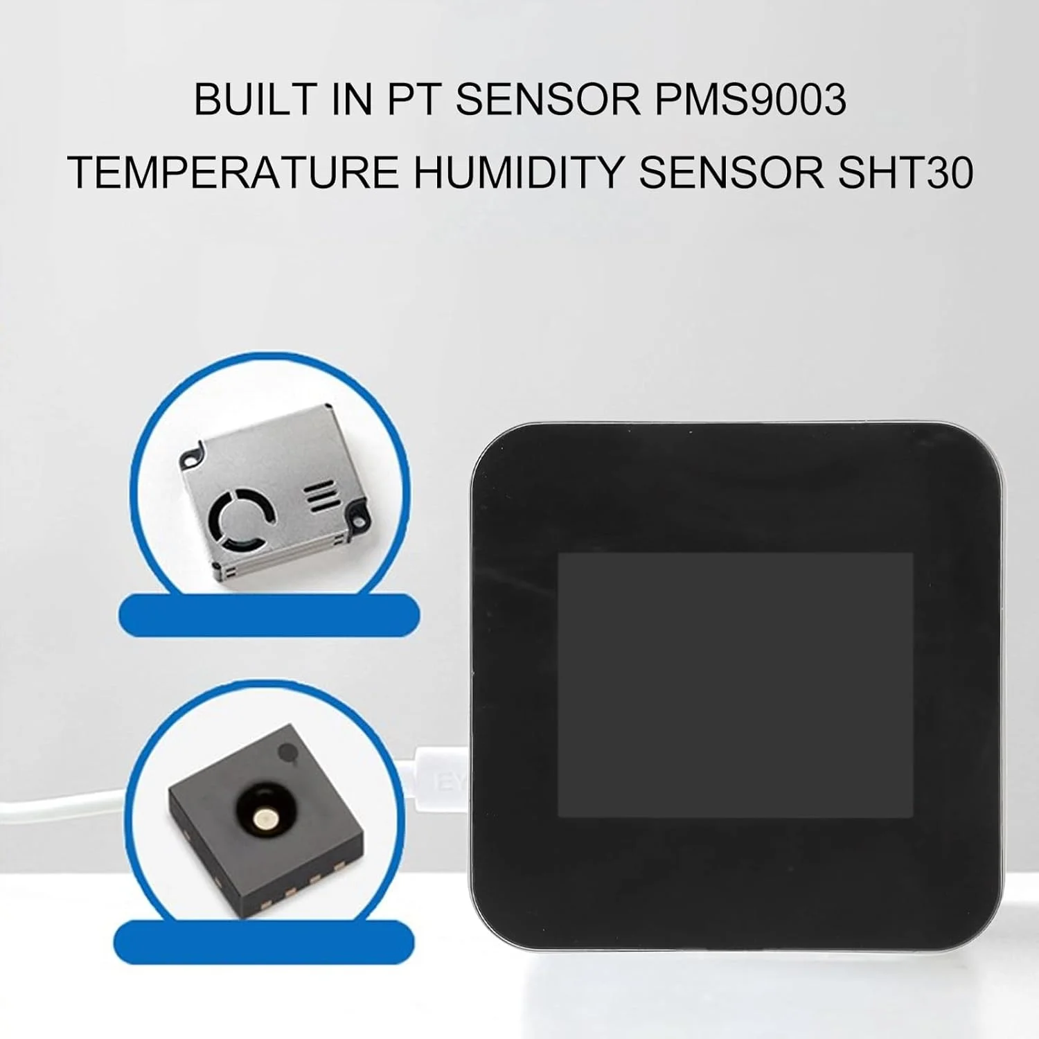 مانیتور کیفیت هوا، نمایشگر دیجیتال قابل حمل، سنسور کیفیت با شارژ Type C برای فضای داخلی (KB1: مانیتور PM2.5)