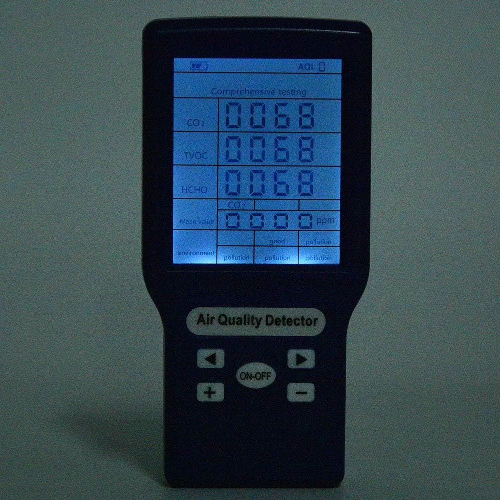 دستگاه سنجش کیفیت هوا، آشکارساز فرمالدئید، دستگاه اندازه گیری آلودگی، تستر کیفیت هوا برای CO2، فرمالدئید، TVOC، PM2.5