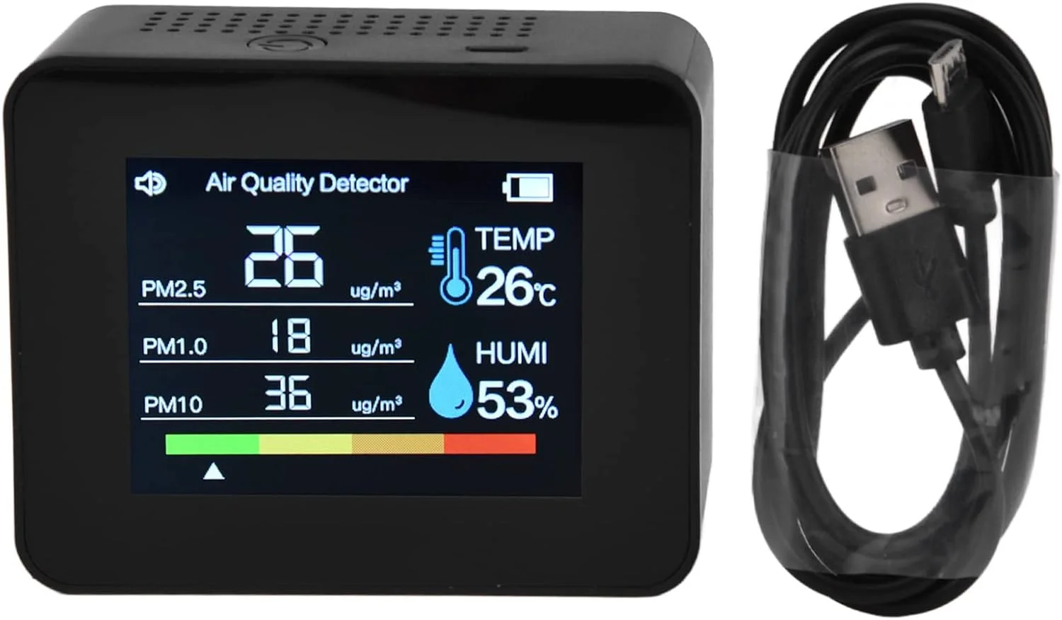 دستگاه سنجش کیفیت هوا 8 در 1، ردیاب دی اکسید کربن، دستگاه سنجش کیفیت هوای داخلی با سنسور جاذبه CO2 HCHO TVOC PM2.5 تستر دما و رطوبت دستگاه سنجش کیفیت هوا 8 در 1، ردیاب دی اکسید کربن، دستگاه سنجش کیفیت هوای داخلی با سنسور جاذبه CO2 HCHO TVOC PM2.5 تستر دما و رطوبت