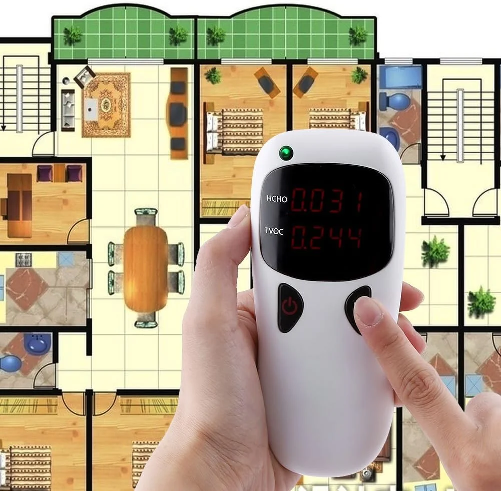 دستگاه سنجش کیفیت هوا، تستر HCHO/TVOC، ابزار اندازه گیری با صفحه نمایش LED و هشدار، تشخیص آلودگی هوا برای خانه، دفتر و خودرو