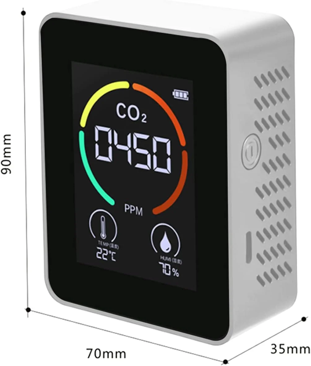 سنسور کیفیت هوا، دی اکسید کربن، دما و رطوبت با قابلیت نمایش لحظه ای