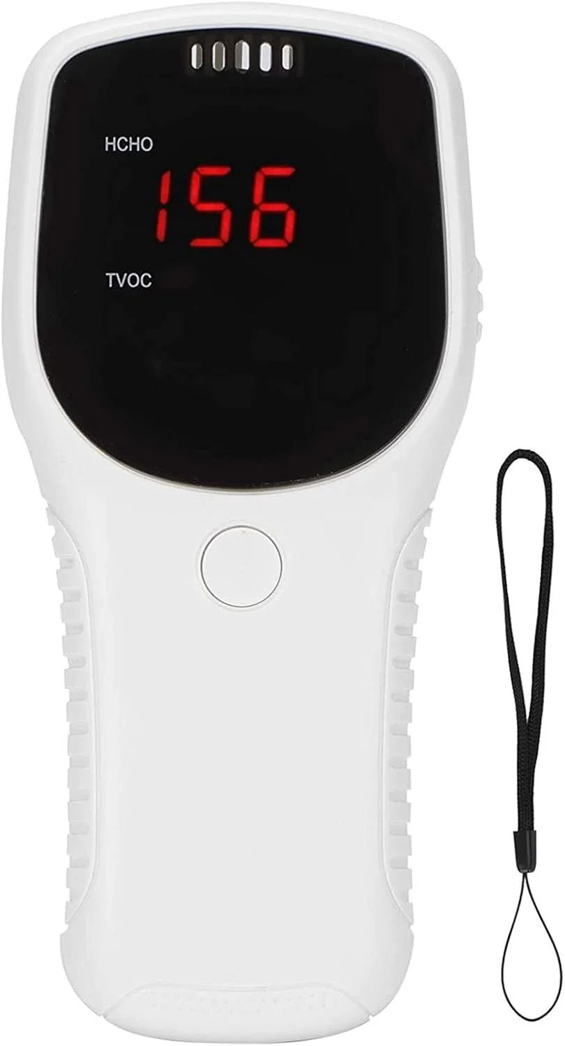 دستگاه سنجش کیفیت هوا، ردیاب فرمالدهید قابل حمل داخلی برای فرمالدهید (HCHO) TVOC، آشکارساز چند منظوره گاز هوا دستگاه سنجش کیفیت هوا، ردیاب فرمالدهید قابل حمل داخلی برای فرمالدهید (HCHO) TVOC، آشکارساز چند منظوره گاز هوا