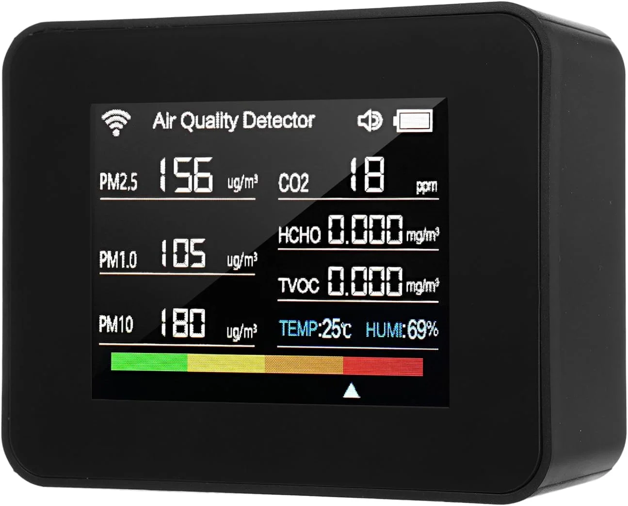 دستگاه سنجش کیفیت هوای هوشمند Tuya WiFi 13 در 1، تشخیص CO₂، TVOC، HCHO، PM2.5، PM1.0، PM10، رطوبت و دما، نمایش زمان، تاریخ، آلارم، تایمر و کرنومتر، دارای آلارم برای خانه، دفاتر و DOOMUN دستگاه سنجش کیفیت هوای هوشمند Tuya WiFi 13 در 1، تشخیص CO₂، TVOC، HCHO، PM2.5، PM1.0، PM10، رطوبت و دما، نمایش زمان، تاریخ، آلارم، تایمر و کرنومتر، دارای آلارم برای خانه، دفاتر و DOOMUN