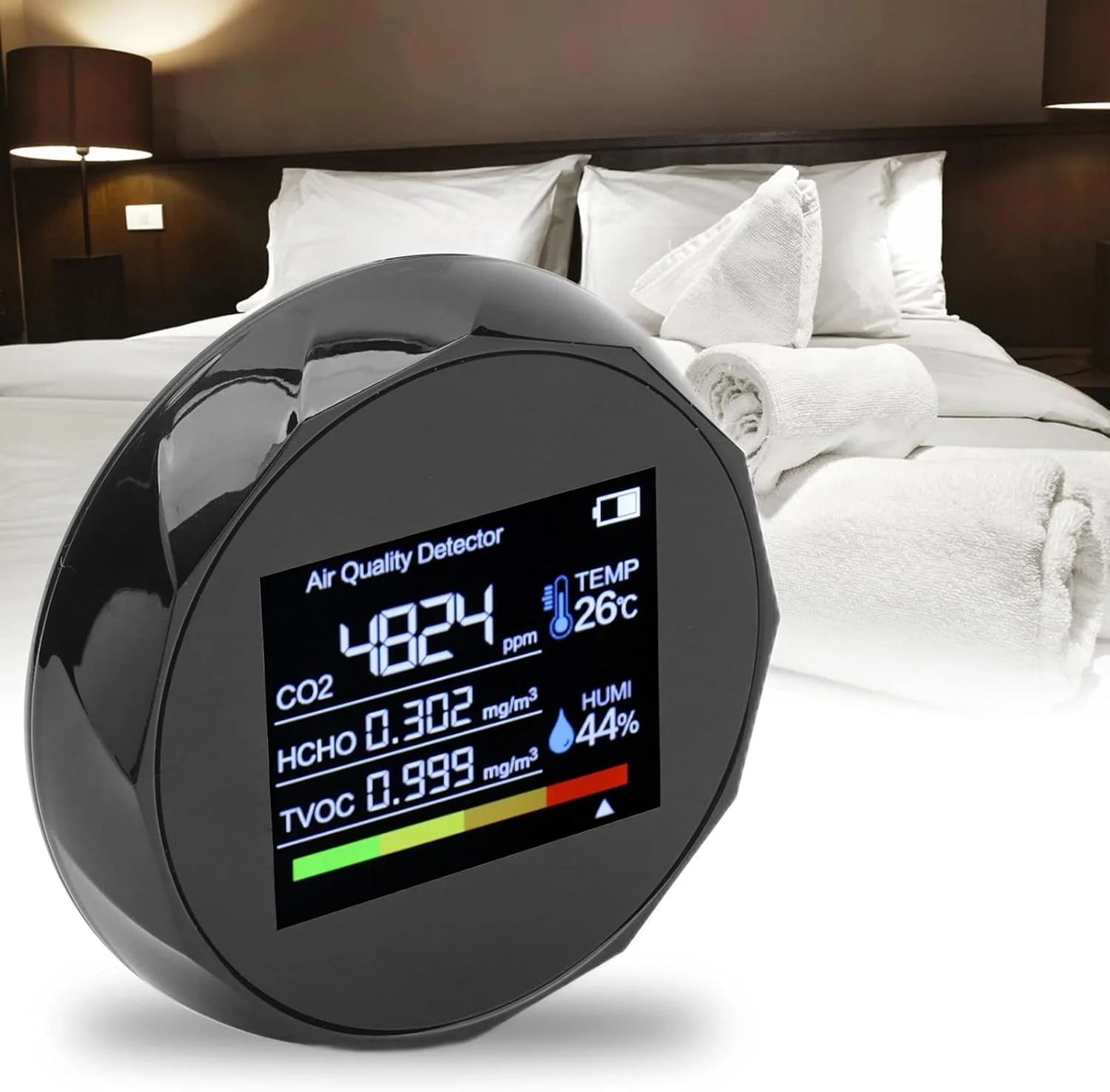 دستگاه تشخیص کیفیت هوا، مانیتور دما و رطوبت، دستگاه تشخیص CO2 با شارژ USB دستگاه تشخیص کیفیت هوا، مانیتور دما و رطوبت، دستگاه تشخیص CO2 با شارژ USB