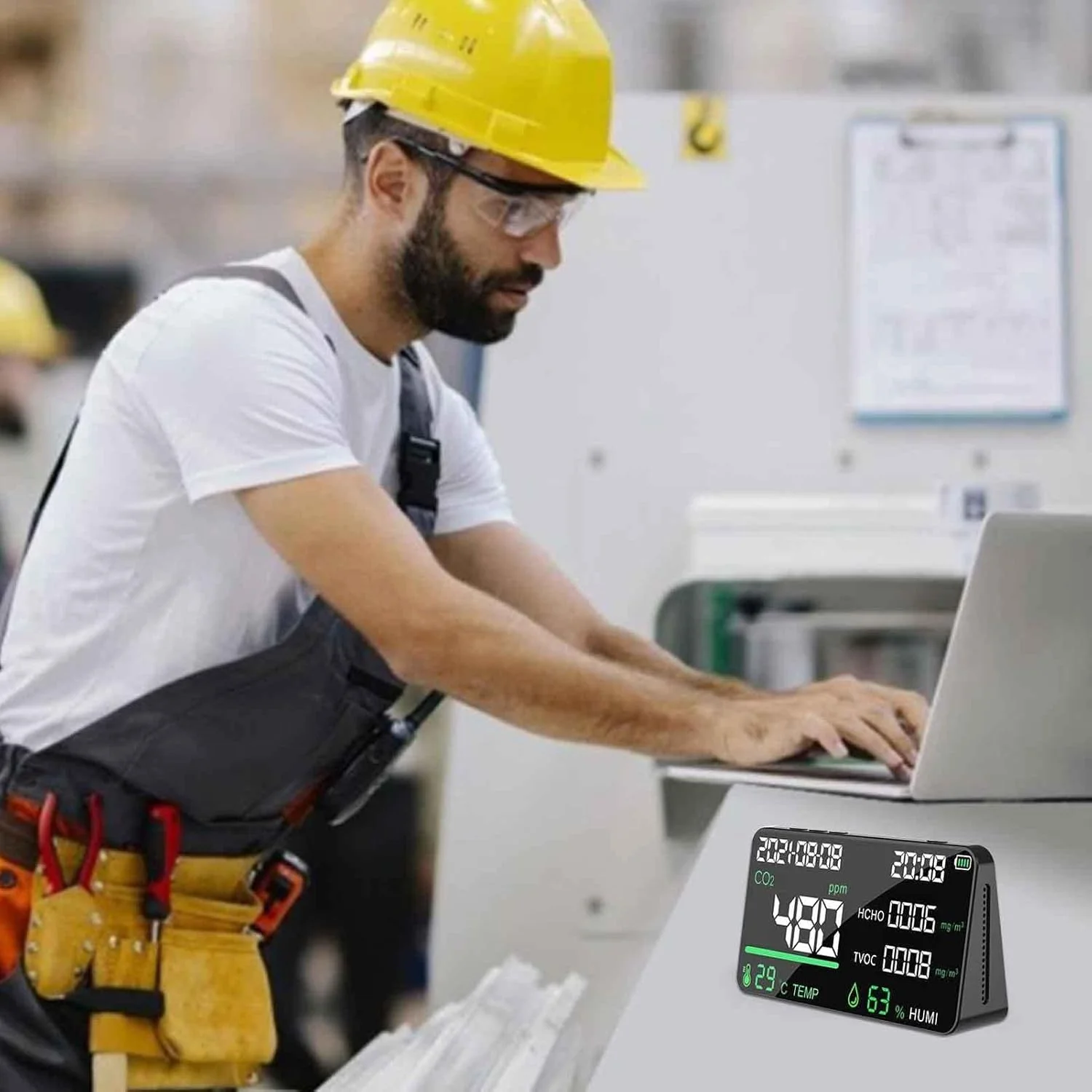 نمایشگر CO2، نمایشگر کیفیت هوای داخلی، نمایشگر کیفیت هوای 5 در 1، ردیاب CO2 داخلی، آشکارساز TVOC HCHO، تستر دما و رطوبت سنسور NDIR صفحه نمایش LCD نمایش تاریخ و زمان - مشکی (رنگ: سفید) نمایشگر CO2، نمایشگر کیفیت هوای داخلی، نمایشگر کیفیت هوای 5 در 1، ردیاب CO2 داخلی، آشکارساز TVOC HCHO، تستر دما و رطوبت سنسور NDIR صفحه نمایش LCD نمایش تاریخ و زمان - مشکی (رنگ: سفید)