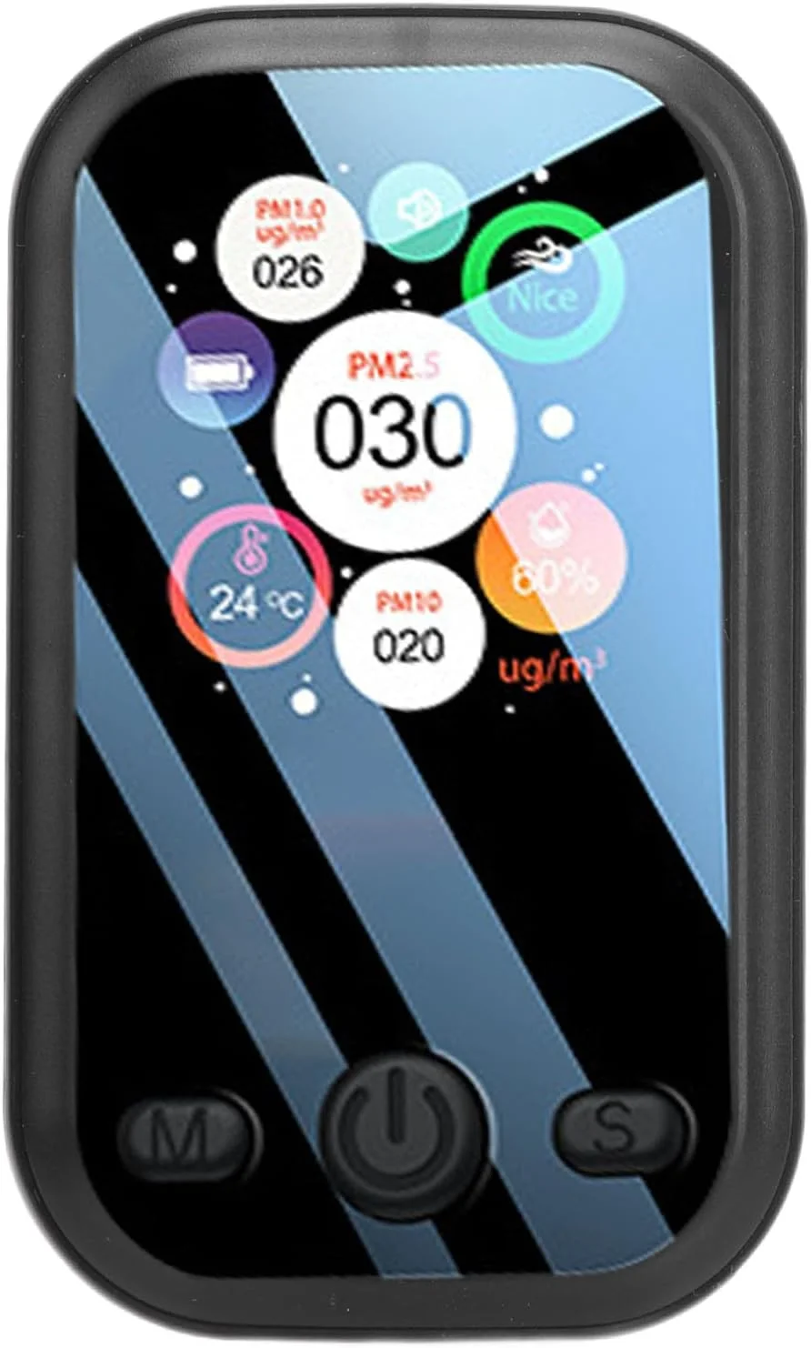 دستگاه تشخیص کیفیت هوا، مانیتورینگ لحظه ای کیفیت هوا Poric Duct 3D PM2.5 PM10 PM1.0 و رطوبت (مشکی) دستگاه تشخیص کیفیت هوا، مانیتورینگ لحظه ای کیفیت هوا Poric Duct 3D PM2.5 PM10 PM1.0 و رطوبت (مشکی)