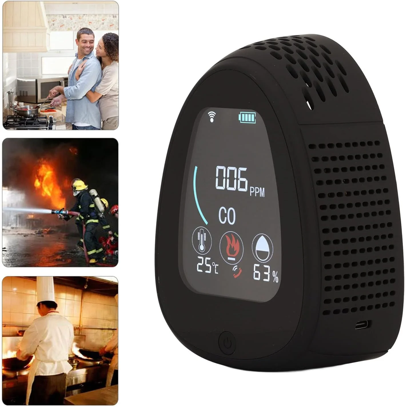 مانیتور کیفیت هوا، ردیاب کیفیت هوای داخل ساختمان اتصال سریع به برنامه 5 ولت برای خانه برای مونوکسید کربن