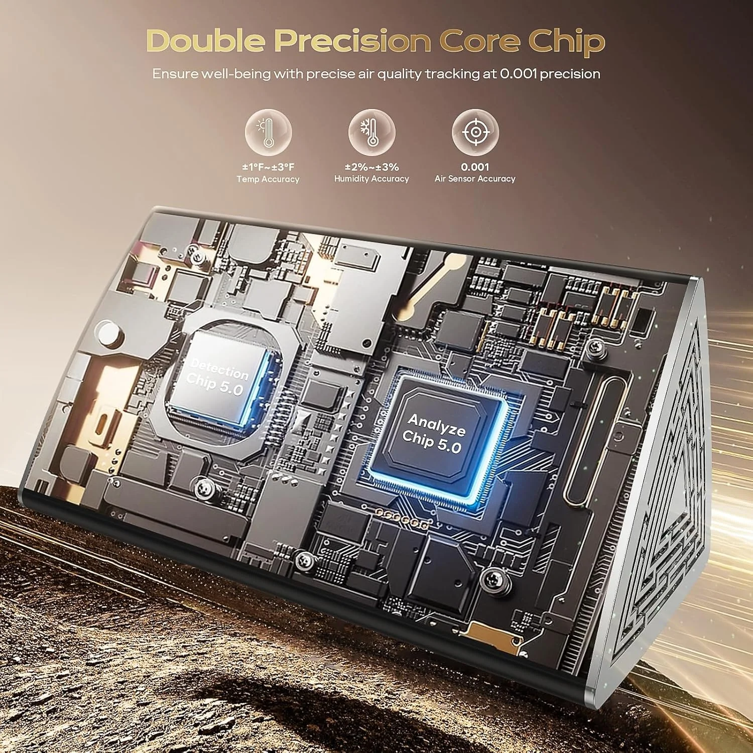 دستگاه سنجش کیفیت هوا 13 در 1، ردیاب CO2 داخل ساختمان، سنجش دی اکسید کربن، TVOC، PM2.5/PM10/PM1.0، دما، رطوبت، تست کیفیت هوا، نمایشگر زمان، مانیتور CO2 قابل حمل