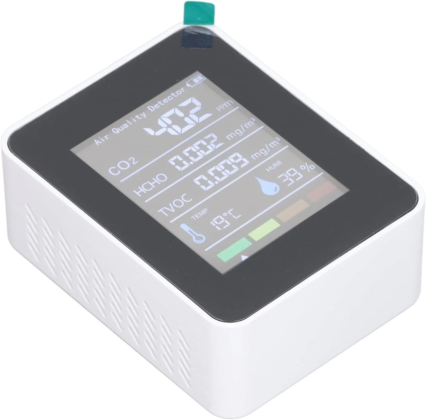 مانیتور کیفیت 5 در 1، نمایشگر LCD دما و رطوبت، قابل شارژ USB برای خانه و محل کار