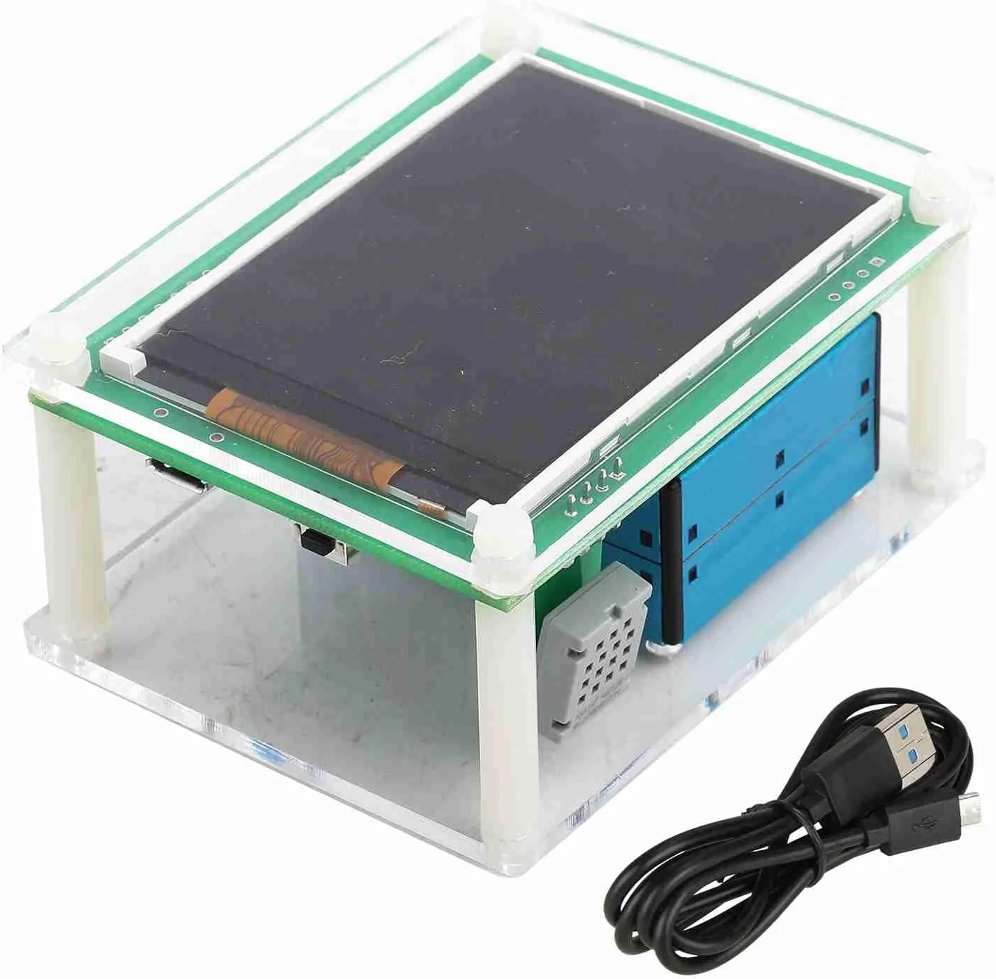 دستگاه تشخیص کیفیت هوا PM2.5 دیجیتال چند منظوره صفحه نمایش رنگی 2.8 اینچی TFT با زاویه دید گسترده سنسور حساسیت بالا برای خانه، دفتر، خودرو، فضای باز با جعبه اکریلیک 8.5x6.5 سانتی متر دستگاه تشخیص کیفیت هوا PM2.5 دیجیتال چند منظوره صفحه نمایش رنگی 2.8 اینچی TFT با زاویه دید گسترده سنسور حساسیت بالا برای خانه، دفتر، خودرو، فضای باز با جعبه اکریلیک 8.5x6.5 سانتی متر