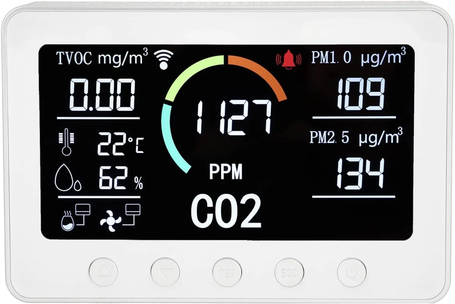 دستگاه تشخیص کیفیت هوا ABS ضد حریق AC100-240V (دوشاخه UK 100-240V)