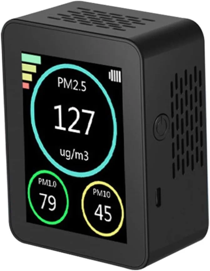 دستگاه سنجش کیفیت هوا برای آلودگی داخلی با نمایشگر دما و رطوبت مناسب برای خانه و محل کار