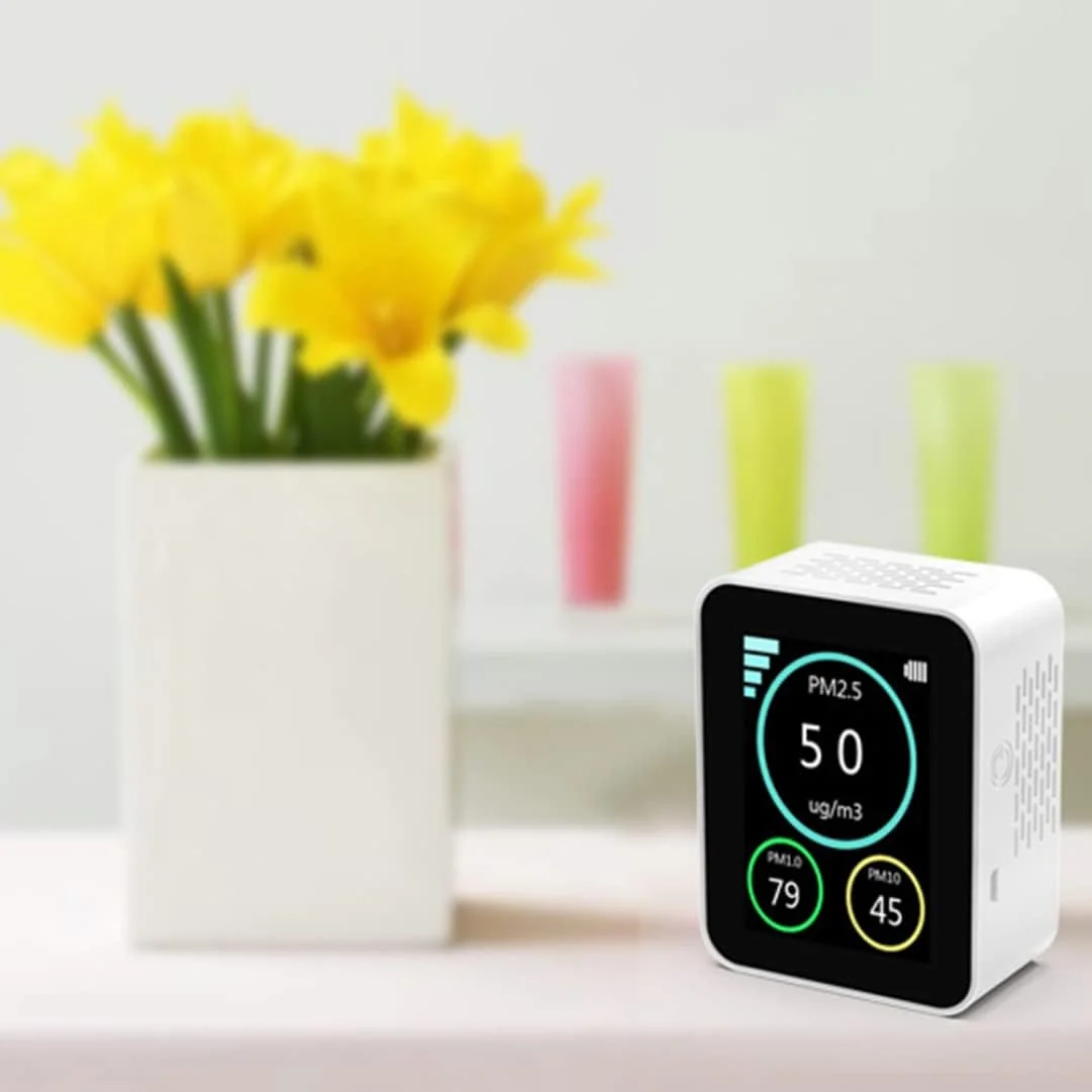 دستگاه سنجش کیفیت هوا برای آلودگی داخلی با نمایشگر دما و رطوبت مناسب برای خانه و محل کار