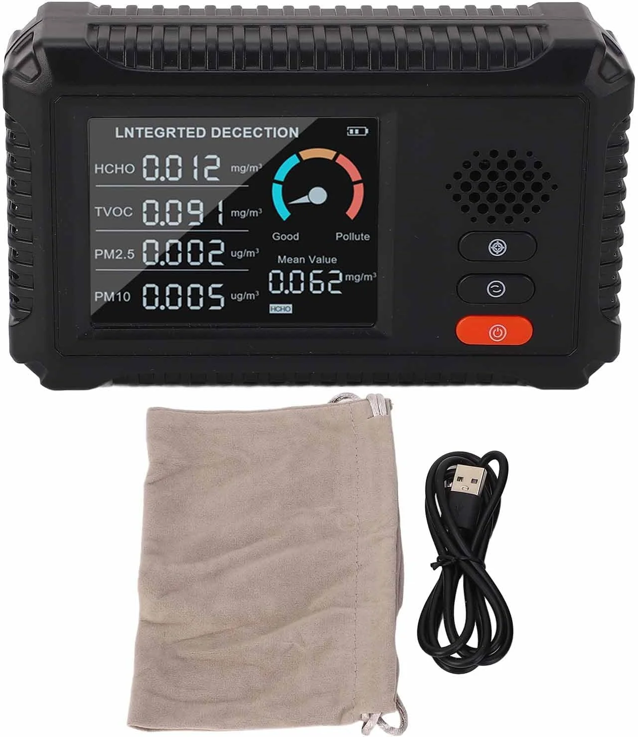 دستگاه تشخیص کیفیت 5 در 1 با صفحه نمایش LCD رنگی بزرگ، تستر کیفیت داخلی قابل حمل برای خانه، ماشین، کمپینگ دستگاه تشخیص کیفیت 5 در 1 با صفحه نمایش LCD رنگی بزرگ، تستر کیفیت داخلی قابل حمل برای خانه، ماشین، کمپینگ