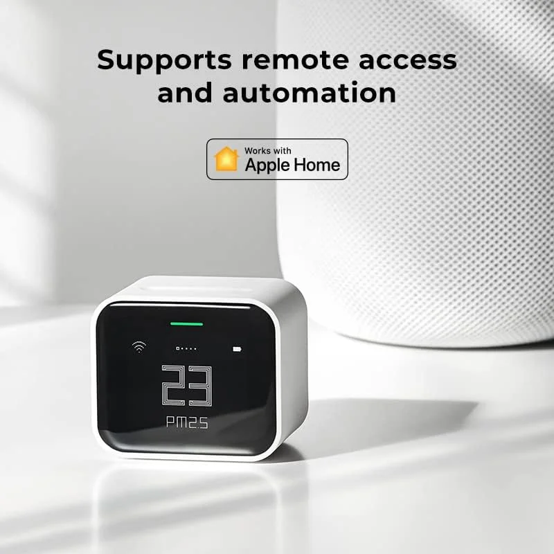 مانیتور کیفیت هوای لایت Qingping، حسگر کیفیت هوای Wi-Fi سازگار با Apple HomeKit، تشخیص CO2، PM2.5، PM10، دما و رطوبت داخلی