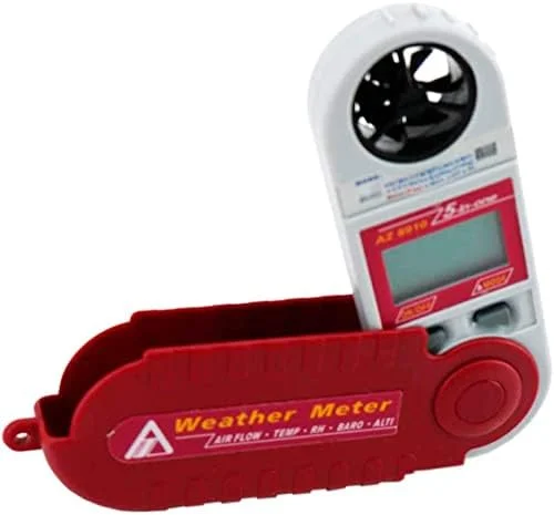 بادسنج جیبی فشارسنجی QIVGXBO AZ8910، سرعت باد، دما، رطوبت، فشارسنج ارتفاع 5 در 1 مدل AZ-8910 Leunlee