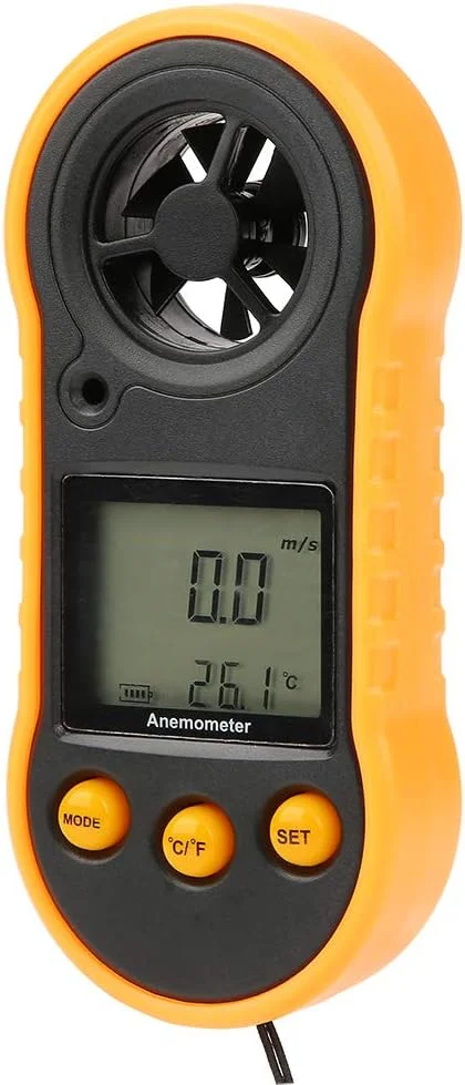 بادسنج دیجیتال LCD مدل QIVGXBO GM818، سرعت سنج باد دستی، تستر سرعت هوا Leunlee