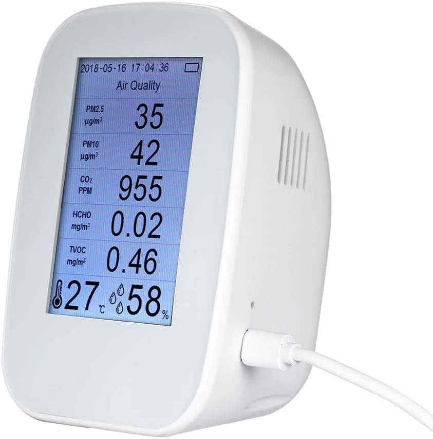 دستگاه تشخیص کیفیت هوا دیجیتال QIVGXBO، تستر چند منظوره HCHO و TVOC داخلی/خارجی، مانیتور تستر CO2