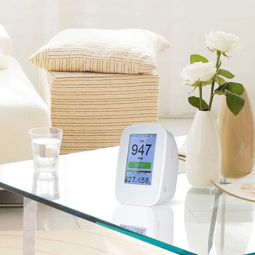 دستگاه تشخیص کیفیت هوا دیجیتال QIVGXBO، تستر چند منظوره HCHO و TVOC داخلی/خارجی، مانیتور تستر CO2